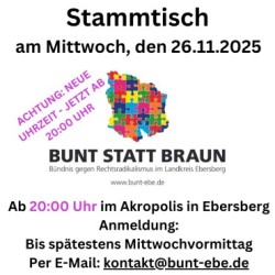 Stammtisch / Offener Treff am 26.11.25